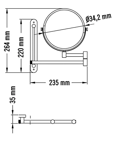 Mediclinics – Specchio di ingrandimento inox fluorescenti, ai0170 C)