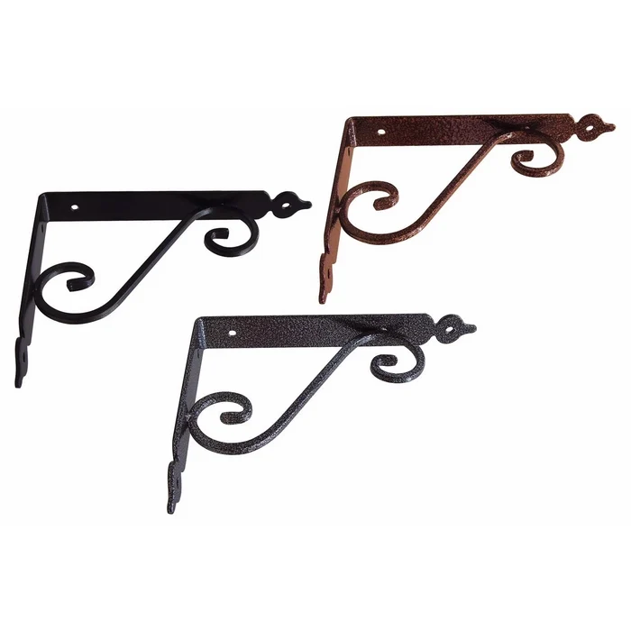 Mensola Ferro Battuto mis. 23 cm Portata 50 Kg colore Nero Martellato
