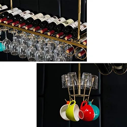 MQJ Scaffale per Vino, Bar, Ristorante, Portabicchiere per Vino, Casa Home Hampware Stemware Decorazione Del Soffitto Deco...