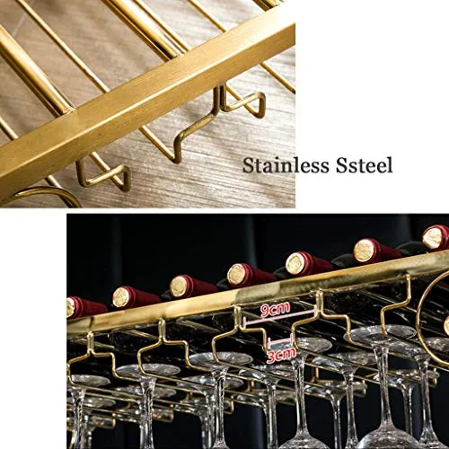 MQJ Scaffale per Vino, Bar, Ristorante, Portabicchiere per Vino, Casa Home Hampware Stemware Decorazione Del Soffitto Deco...