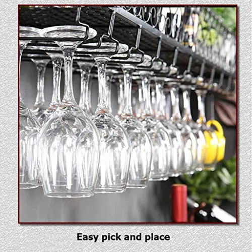 MQJ Scaffale per Vino, Bar, Ristorante, Appeso, Portabicchieri Di Vino, Metal Iron Vino Glass Glack Rack Goblet Stemware R...
