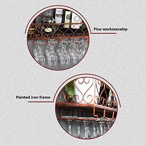 MQJ Scaffale per Vino, Bar, Ristorante, Appeso, Portabicchieri Di Vino, Metal Iron Vino Glass Glack Rack Goblet Stemware R...