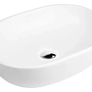 oltens Hamnes 40809000 - Lavandino ovale con rivestimento SmartClean, 47,5 x 34 cm, colore: Bianco