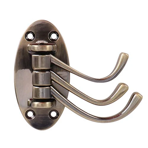 OUNONA Gancio Girevole da Parete con 3 Ganci Bronzo