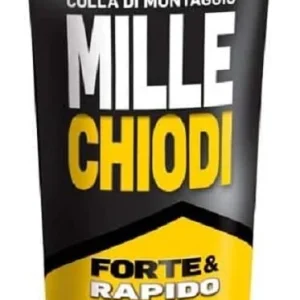 Pattex Millechiodi Forte & Rapido, adesivo di montaggio extra forte che sostituisce viti e fori al muro, adesivo bianco co...