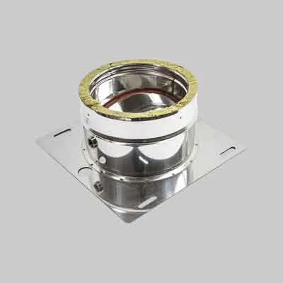 PIASTRA DI BASE CON SCARICO CONDENSA DOPPIA PARETE Ø 250/300 mm. Prezzo per Pezzo.