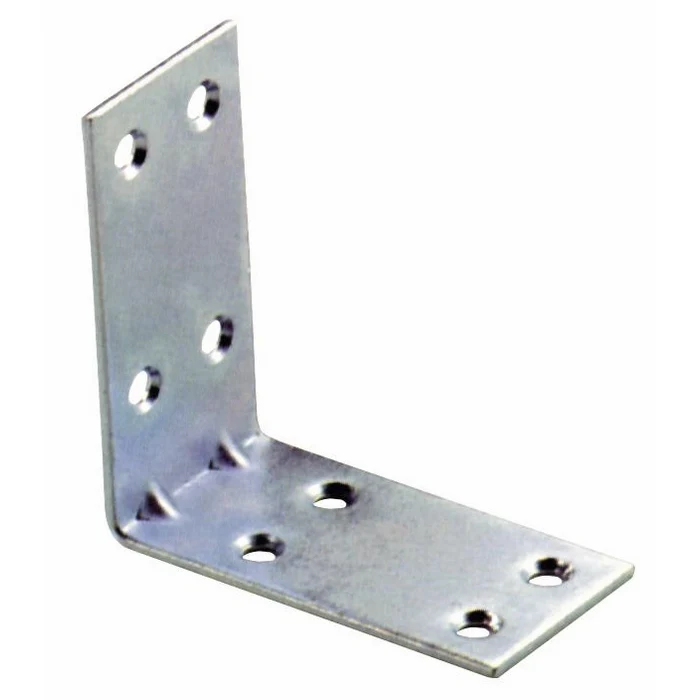 Piastrina per Giunzione Angolare Acciaio Zincato mis. 8x8cm larg. 30 mm 50 pz