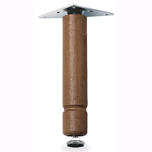 Piedino Legno Con Piastra Per Mobili Cm.20 Noce 8 Pz