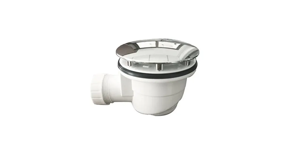 Piletta con Sifone, Pattodoccia Ispezionabile, Plastica, 90cm, 1'1/2, Uscita 40mm, Cromato.