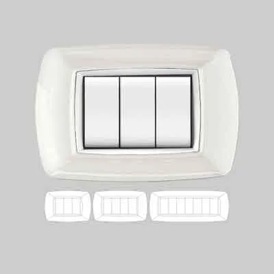 PLACCA COPRINTERRUTTORI BIANCA 'MYLIFE' 7 moduli. Prezzo per Pezzo.