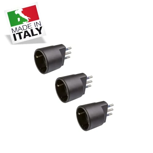 Poly Pool POLYPOOL | Presa Schuko Adattatore Presa Tedesca Spina 10A 2P+T e Presa 10-16A 2P+T (Standard Italiano 10A e Ted...