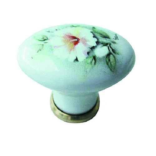 Pomolo Decoro 10 Ø 35X25 Cf. 5 Pz Porcellana. Colore Bianco.