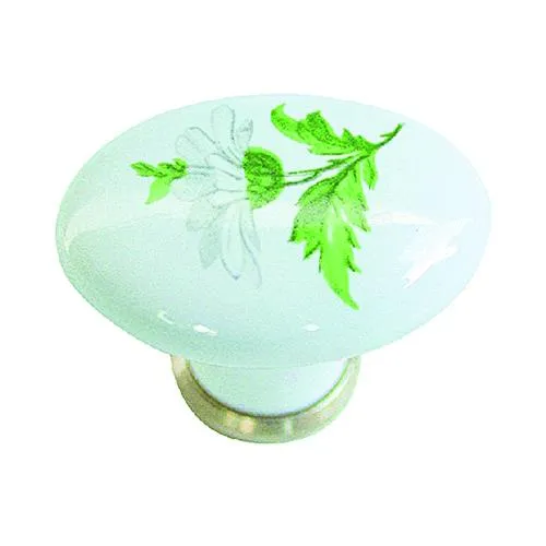 Pomolo Decoro 04 Ø 35X25 Cf. 5 Pz Porcellana. Colore Bianco.