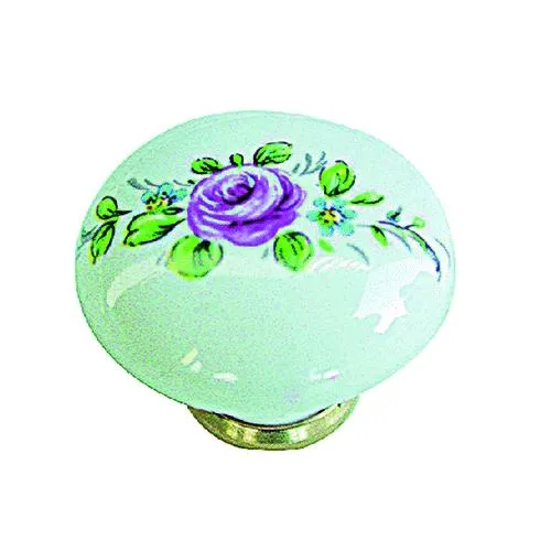 Pomolo Decoro 08 Ø 30 Cf. 5 Pz Porcellana. Colore Bianco.