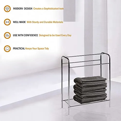 Premier Housewares - Porta asciugamani cromato da pavimento, colore: Argento