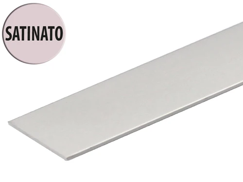Profili Piatti alluminio satinato. Prezzo per Pezzo.