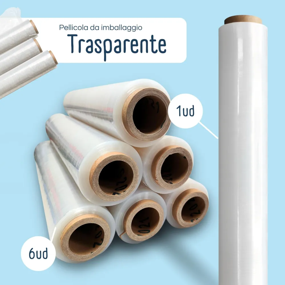 Raylu Paper - Film per imballaggio industriale e per pallettizzare, rotolo di carta film resistente plastica ad alta elast...