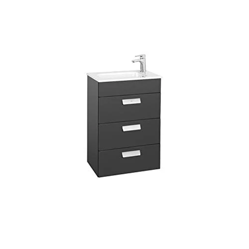 Roca Lavabo + Mobile Base 3 Cassetti Unik Debba, 50 x 36 x 72 cm, Grigio (Riferimento: A851278153)