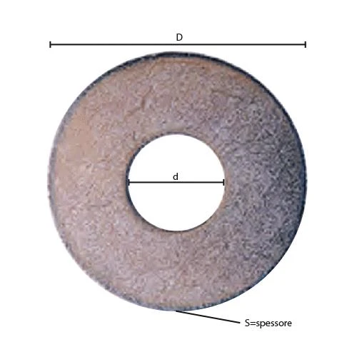 Rondella Grembialina Acciaio Zincato M 10- 2,5 X 40 X 10,5 Mm Cf. 100 Pz