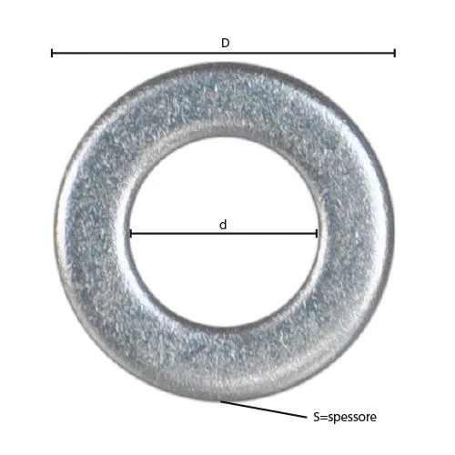 Rondella Piana Inox A2 M 20 - 3,0 X 34 X 21 Mm Cf. 200 Pz