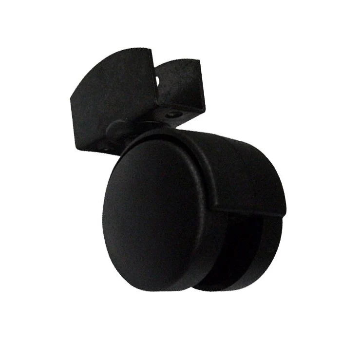 Ruota Doppia con Staffa Girevole ad U da 16 mm Ø Ruota 40 mm 2pz