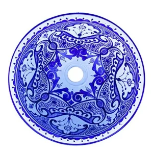 Saharashop Lavabo ceramica orientale Safi blu grande