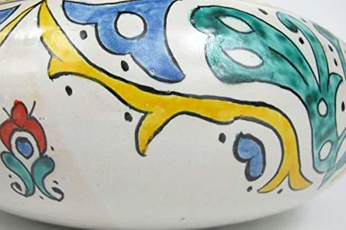 Saharashop Lavandino ceramica orientale turchese 5, ceramica, diametro 40 cm, dipinto mano, stile vintage, per cucina, bag...