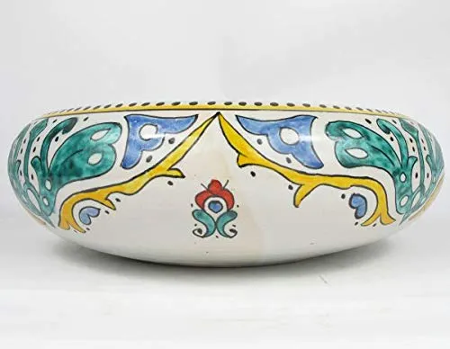 Saharashop Lavandino ceramica orientale turchese 5, ceramica, diametro 40 cm, dipinto mano, stile vintage, per cucina, bag...