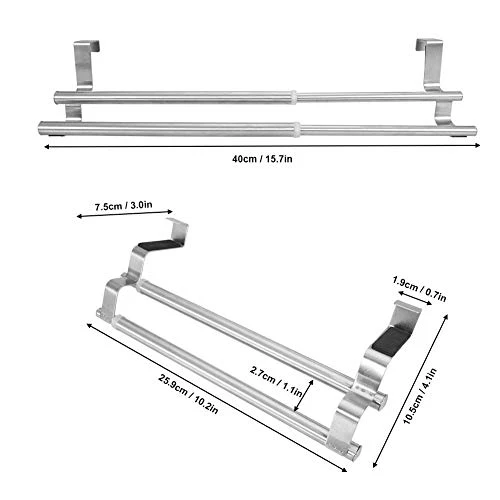 Portasciugamani Samfox, portasciugamani da bagno scomparsa acciaio inox, appendiabiti per bagno(Double bar)