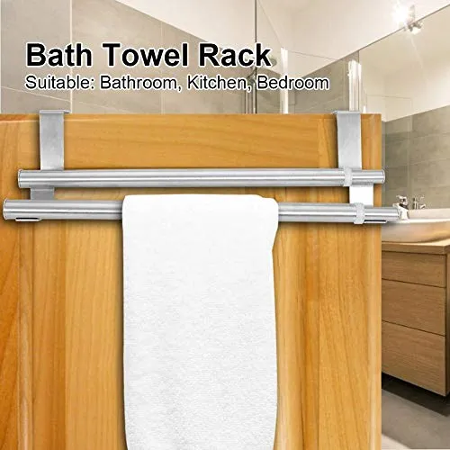 Portasciugamani Samfox, portasciugamani da bagno scomparsa acciaio inox, appendiabiti per bagno(Double bar)