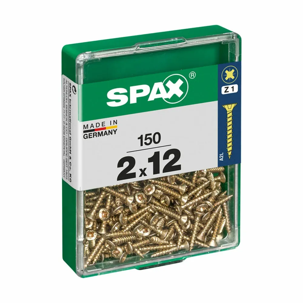 Scatola viti SPAX 4081020200122 Vite per legno Testa piatta (2 x 12 mm) (2,0 x 12 mm)