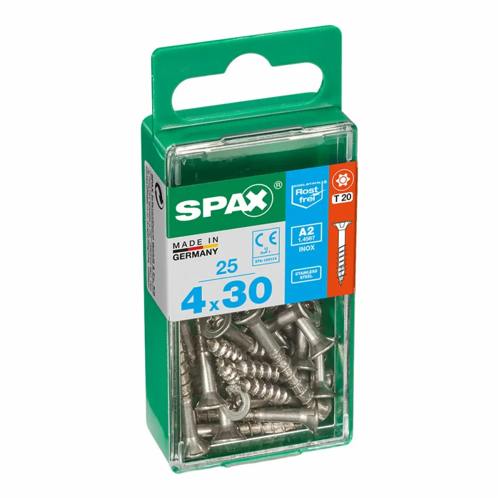 Scatola viti SPAX 4197000400301 Vite per legno Testa piatta (4 x 30 mm) (4,0 x 30 mm)