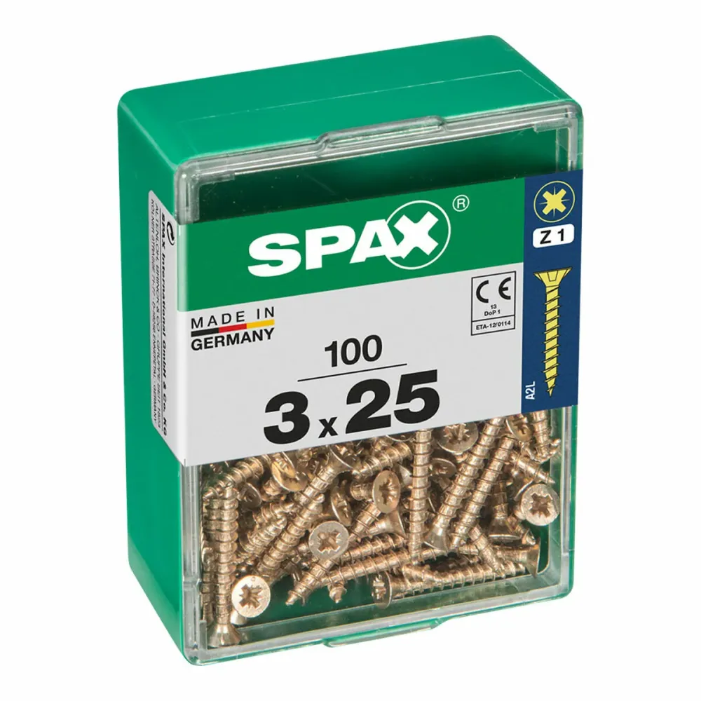 Scatola viti SPAX Vite per legno Testa piatta (3,0 x 25 mm)