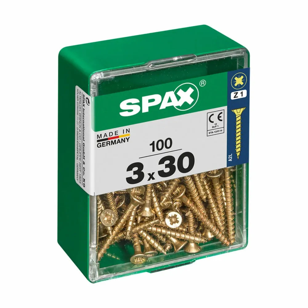 Scatola viti SPAX Vite per legno Testa piatta (3,0 x 30 mm)