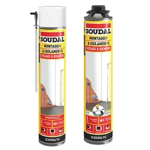 Schiuma poliuretanica Soudal Applicazione manuale. Prezzo per Pezzo.