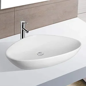 1 lavabo ovale ceramica, 59 x 39 x 13,5 cm Sconosciuto