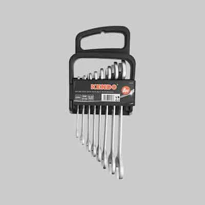 SERIE CHIAVI FORCHETTA CON SUPPORTO KENDO 8 pezzi (mm 6-7 - 20-22). Prezzo per Confezione.