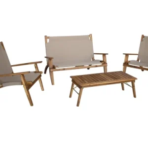 Set Garden Wood Cotton Club Samba divano tavolo poltrone. Prezzo per Pezzo.
