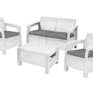 Set rattana Keter Corfu divano tavolo e poltrone. Prezzo per Pezzo.