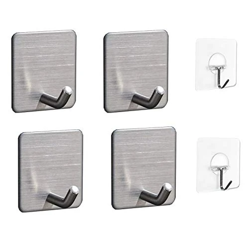 Adesivo Ganci Portasciugamani, Acciaio Inox Cappotto Gancio impermeabile Appendiabiti ganci Parete Porta Accappatoio Asciu...