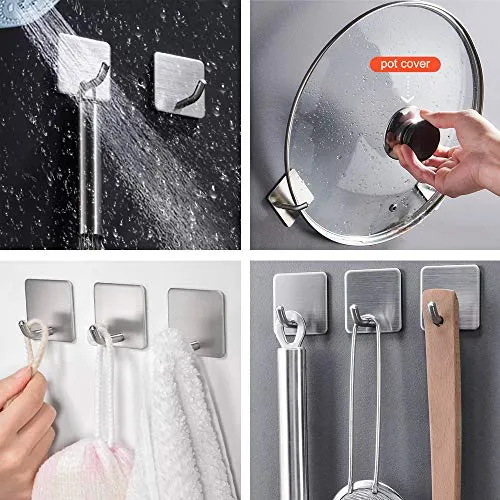 Adesivo Ganci Portasciugamani, Acciaio Inox Cappotto Gancio impermeabile Appendiabiti ganci Parete Porta Accappatoio Asciu...