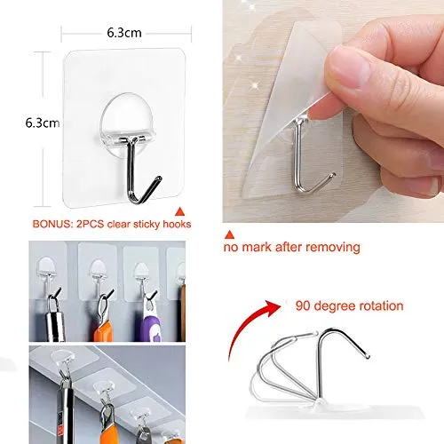 Adesivo Ganci Portasciugamani, Acciaio Inox Cappotto Gancio impermeabile Appendiabiti ganci Parete Porta Accappatoio Asciu...