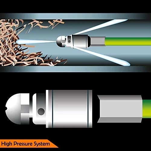 Sonda Sturatubi Spurgatubi per Idropulitrice Alta Pressione 15 Metri Sistema Antipiega Connettore Interno Rame Rivestiment...