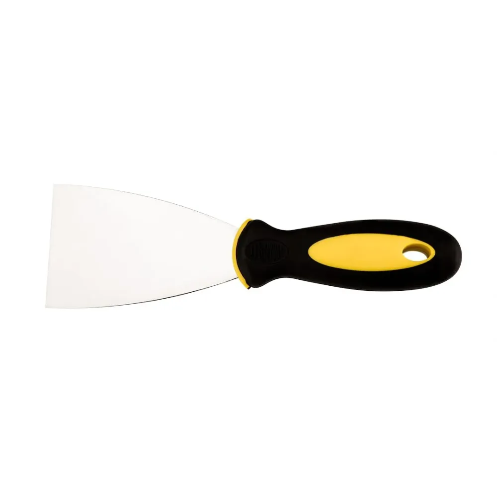 Spatola Per Stuccatori Lama Acciaio Inox. Manico Gomma Antiscivolo Ergonomico.