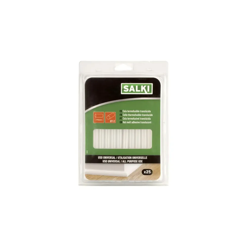 Stick di colla caldo Salki 430307 Universale Ø 12 x 195 mm 500 g Trasparente (25 Unità)
