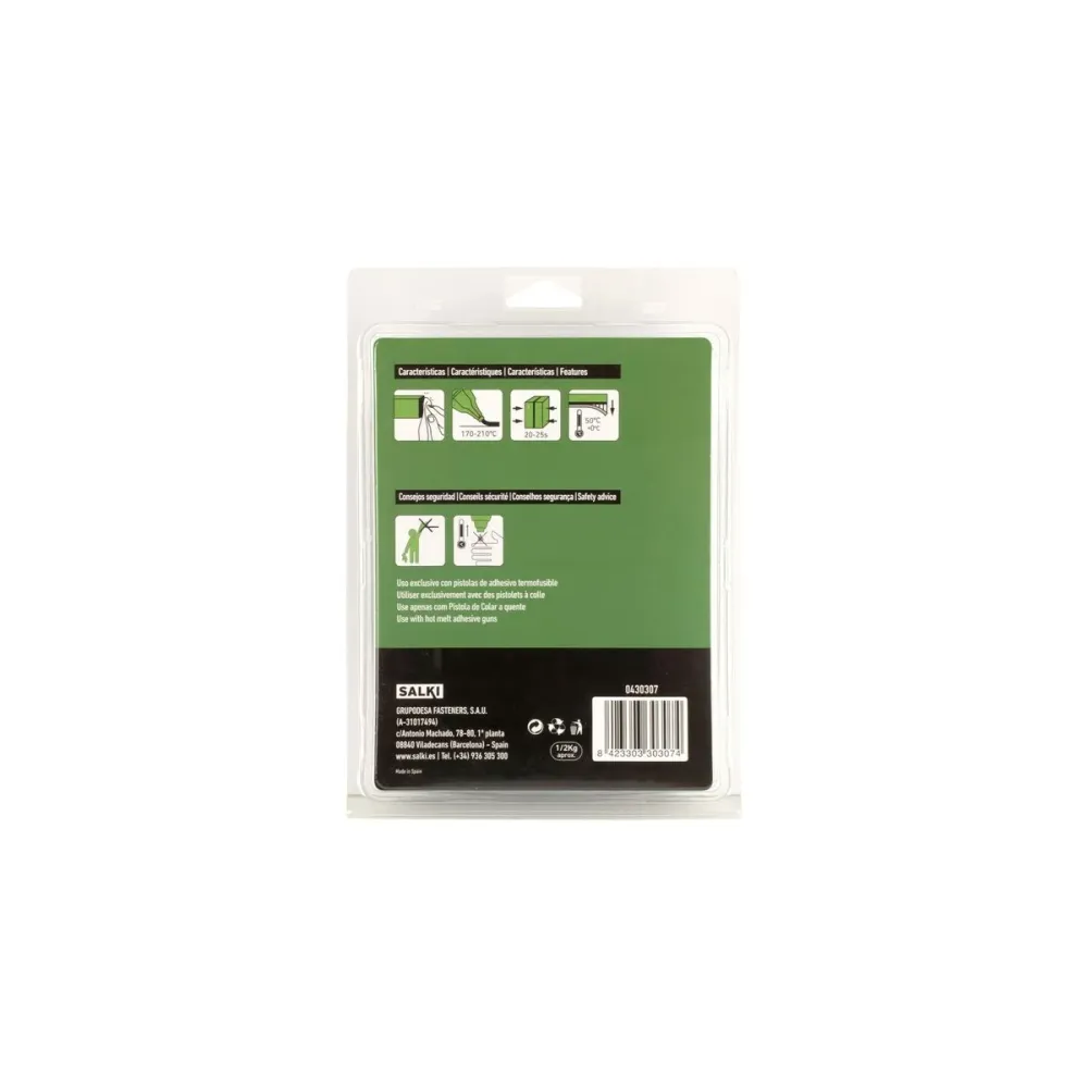 Stick di colla caldo Salki 430307 Universale Ø 12 x 195 mm 500 g Trasparente (25 Unità)