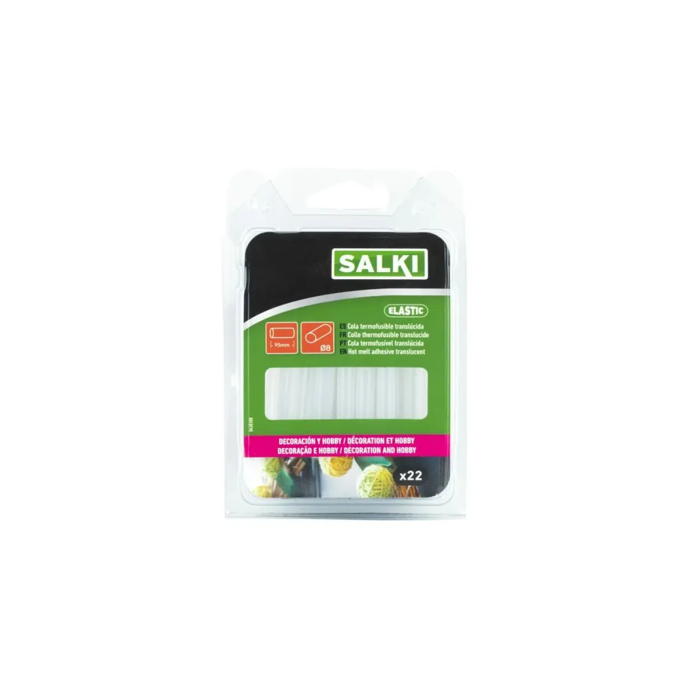 Stick di colla caldo Salki 430308 Decorazione Ø 8 x 95 mm 105 g Trasparente (22 Unità)