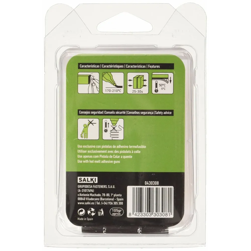 Stick di colla caldo Salki 430308 Decorazione Ø 8 x 95 mm 105 g Trasparente (22 Unità)