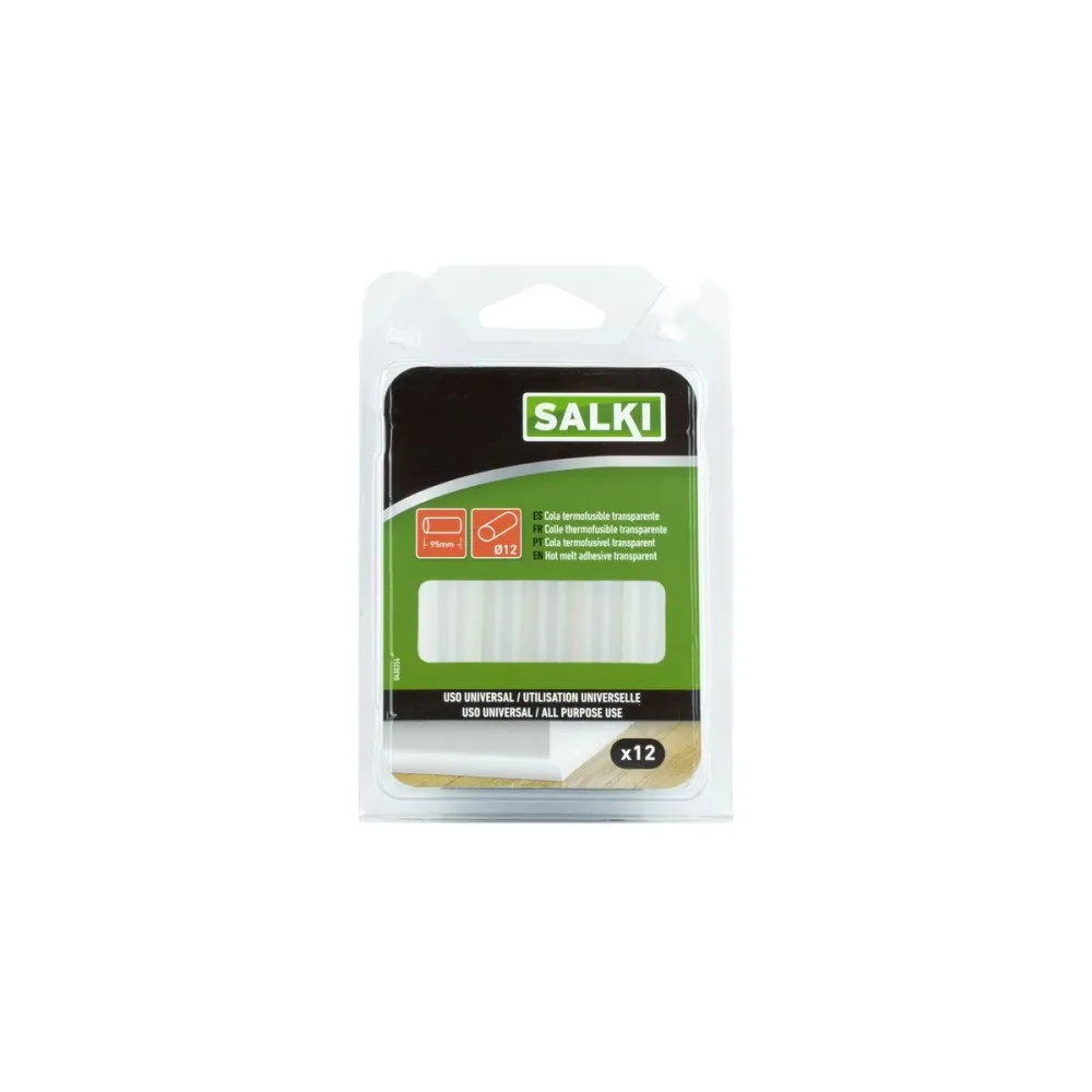 Stick di colla caldo Salki 430356 Universale Ø 12 x 95 mm Trasparente 125 g (12 Unità)