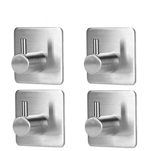 SUSHJA - Bagno Adesivo Ganci Portasciugamani Acciaio Gancio impermeabile acciaio Inox Cappotto Gancio 4 Pezzi